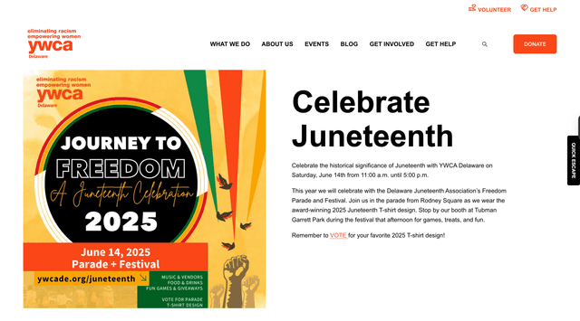 YWCA Delaware website screenshot